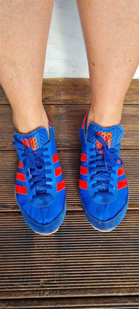 Adidas Sports Shoes Spikes Vintage 70 er Gr 7 Blue Orange | Etsy