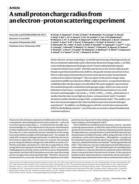 A small proton charge radius from an electron–proton scattering experiment | Request PDF