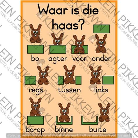 Voorsetsels Plakkaat (ORANJE) • Teacha!