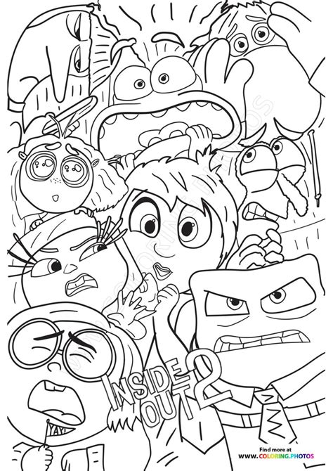 Inside Out 2 Poster All Characters - Coloring Pages for kids