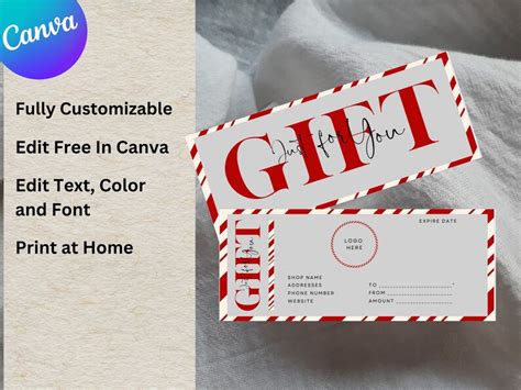 Gift Certificate Template, Canva Printable Editable Gift Voucher ...