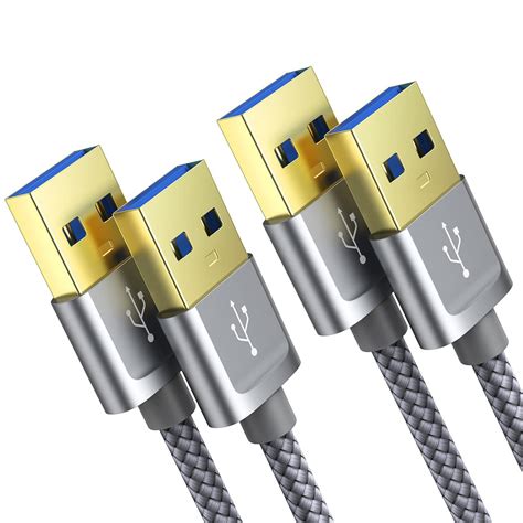 USB 3.0 A to A Male Cable, JSAUX USB to USB Cable 2 Pack(3.3ft+6.6ft) USB Male to Male Cable ...