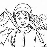 Heidi In The Swiss Alps Coloring Page 70484 55820 sketch template