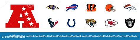 TOP NFL Teams. Set Of Logos. American Football. AFC Teams. Vector Illustration. VINNITSA ...