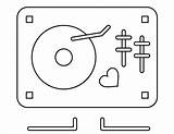 Record Player Clipart Drawing Old Coloring Gramophone Clip Music  sketch template