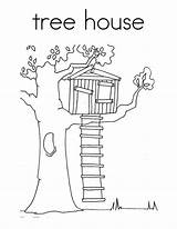 Free Tree House Coloring Pages sketch template