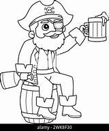 Pirate Drinking Rum Coloring Page For Kids Stock Vector Image & Art  Alamy sketch template