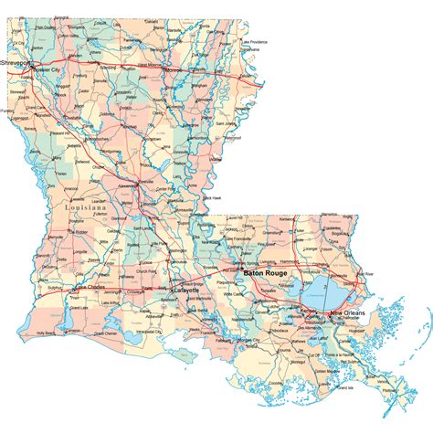 Louisiana Road Map - LA Road Map - Louisiana Highway Map | Louisiana ...