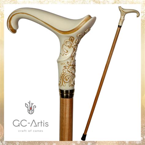 Elegant ladies Female Light ivory color walking stick cane #hunting #skullart # ...