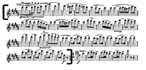 Violin: Dvorak: Cello Concerto, mvt. III (17m after Reh 11 until Reh 12 ...