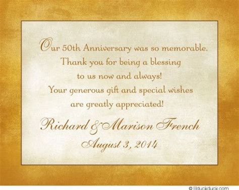 Anniversary Thank You Card Wording