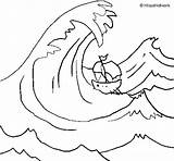 Tsunami Wave Coloring Page Sketch sketch template