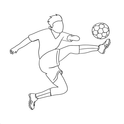 Football Line Art, Sport Sketch, Soccer Outline Drawing, Playing Ball, Minimalist Athlete ...