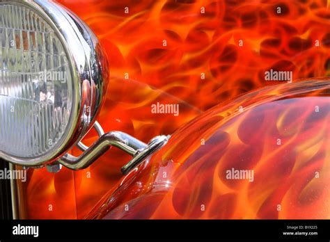 Flame paint job on Hot rod Stock Photo - Alamy