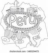Peru Graphic Symbols Vector Coloring Book Stock Royalty Free  sketch template