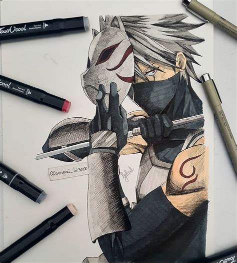 Kakashi Hatake fanart from naruto For all who requested for my own style, here it is. Just an ...