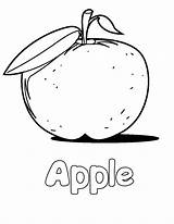Printable Apple Coloring Page sketch template