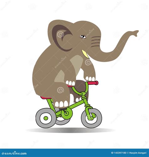 Elephant Riding a Bike Vector Illustration Stock Illustration ...