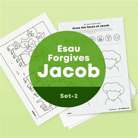 Jacob is forgiven by Esau-Drawing Coloring Pages for Kids - HISBERRY