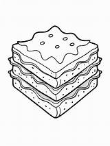 Lasagna Colouring Book Pages For Children And Adults With Vector Design  sketch template