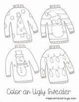 Printable Ugly Sweater Coloring Page  Laura Kellys Inklings sketch template