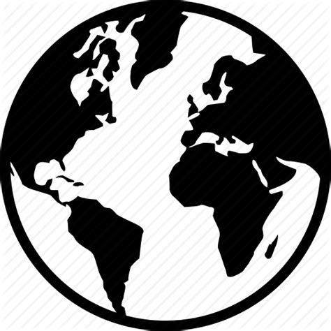 Black And White Globe Outline | Free download on ClipArtMag