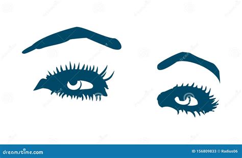 Silhouette of female eyes stock vector. Illustration of body - 156809833