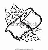 A Roll Of toilet paper Contour Illustration For coloring Template  sketch template