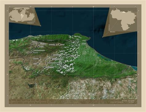 Miranda, Venezuela. High-res Satellite. Labelled Points of Citie Stock ...