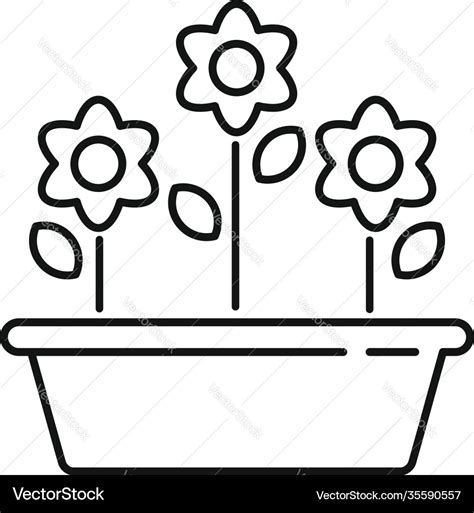 Flower Pot Outline Clip Art