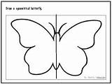 Butterfly Symmetry Activity Sketch Coloring Page sketch template