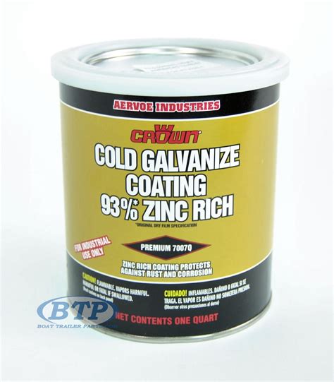 1 Quart Zinc Rich Cold Galvanized Paint for Boat Trailers