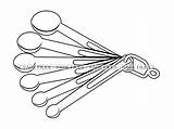 Measuring Spoons Outline SVG Cooking Svg Baking  sketch template