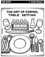 Table Setting Coloring Page sketch template