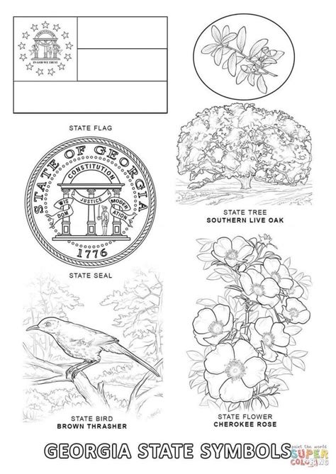 Georgia State Flag Coloring Pages With Image Result For Georgia State Symbols Coloring Pages ...