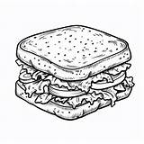 Sandwich coloring Page – Coloring Corner sketch template