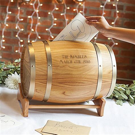 This mini wood wine barrel makes the perfect wedding reception ...