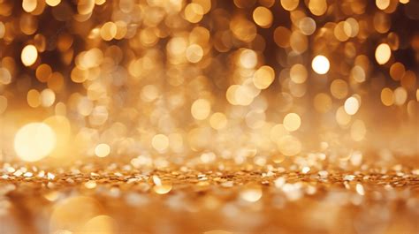 Golden Glittering Disco Background With Shimmering Lights Festive Bokeh Texture For Christmas ...