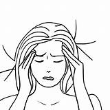 2D Simple Drawing Of A Woman With Headache Coloring Page · Creative  sketch template
