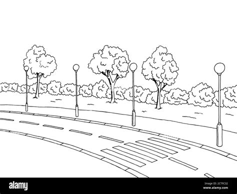 Horizontal Road Clipart Black And White Car