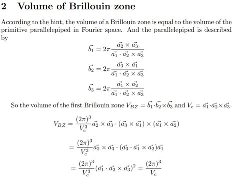 vector spaces - Cross, Dot Product Properties - Volume of Brillouin Zone - Mathematics Stack ...