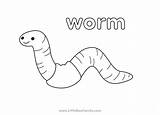 Worm Coloring Page  Little Bee Family sketch template