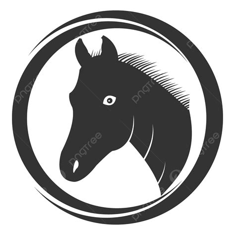 Transparent Background Horse Silhouette Vector PNG, Horse Logo Design In Circle On Transparent ...