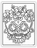 Sugar Skull Coloring Pages Free PDF Printables  Simply Love sketch template