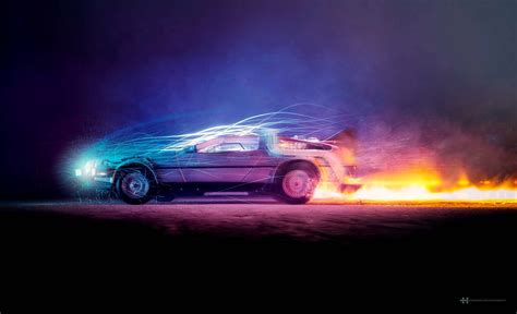 Download Back To The Future DeLorean Fan Art Wallpaper | Wallpapers.com