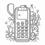 Smart Phone Coloring Page sketch template