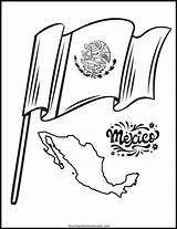 Mexico Flag Mexican Coloring Pages Bandera Printable Clip Kids Para  sketch template