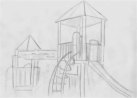 Pencil Sketch of Playground | A quick pencil sketch of the l… | Flickr