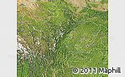 Free Satellite Map of Sichuan, shaded relief outside