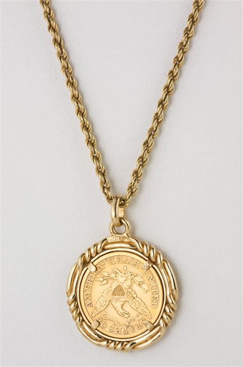 1892 Gold Coin Pendant at 1stdibs